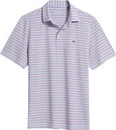 vineyard vines Stripe Sankaty Short Sleeve Performance Polo