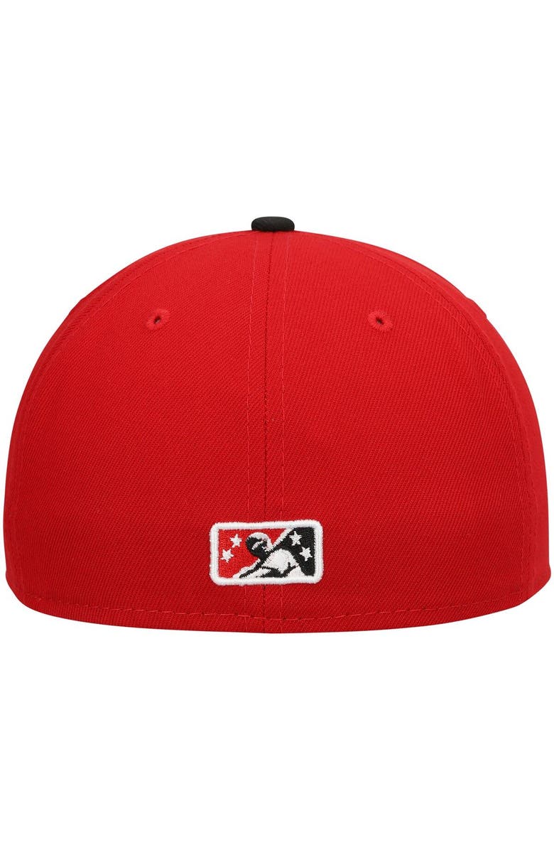 New Era Men's New Era Red Carolina Mudcats Authentic Collection Road 59FIFTY Fitted Hat, Alternate, color,