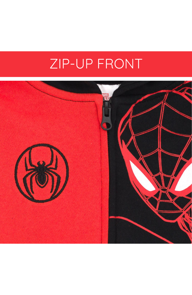 Marvel Spider-Man Cosplay Fleece Zip-Up Hoodie, Alternate, color, Miles Morales Red