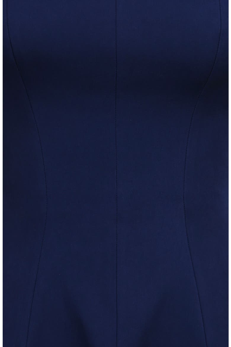 Raisa Square Neck Peached Twill Cocktail Dress, Alternate, color, NAVY