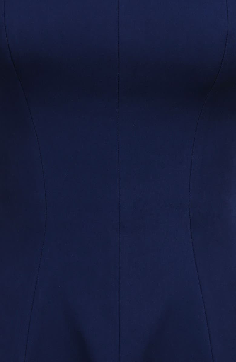 HOUSE OF CB Raisa Square Neck Peached Twill Cocktail Dress, Alternate, color, Navy