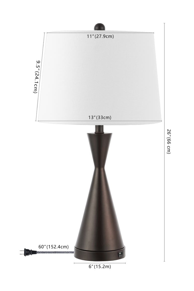Colton 26" Classic French Country Iron LED Table Lamp with USB Charging Port, Alternate, color, Oil Rubbed Bronze