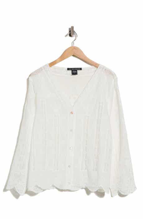 Lace Insert Cotton Shirt