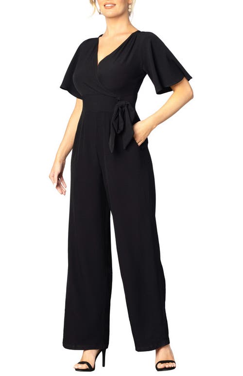Kiyonna Charisma Crepe Jumpsuit In Black Noir