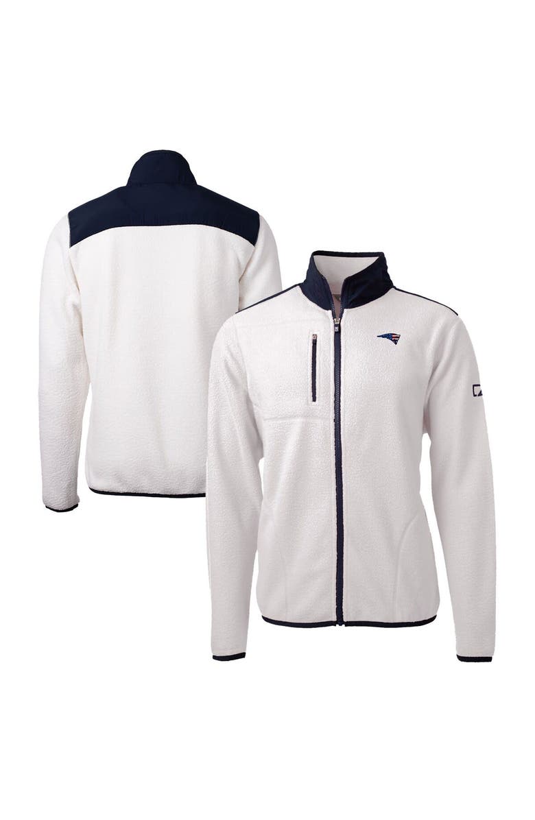 Cutter & Buck Men's Cutter & Buck Cream New England Patriots Big & Tall Cascade Eco Sherpa Fleece Full-Zip Jacket, Alternate, color, 