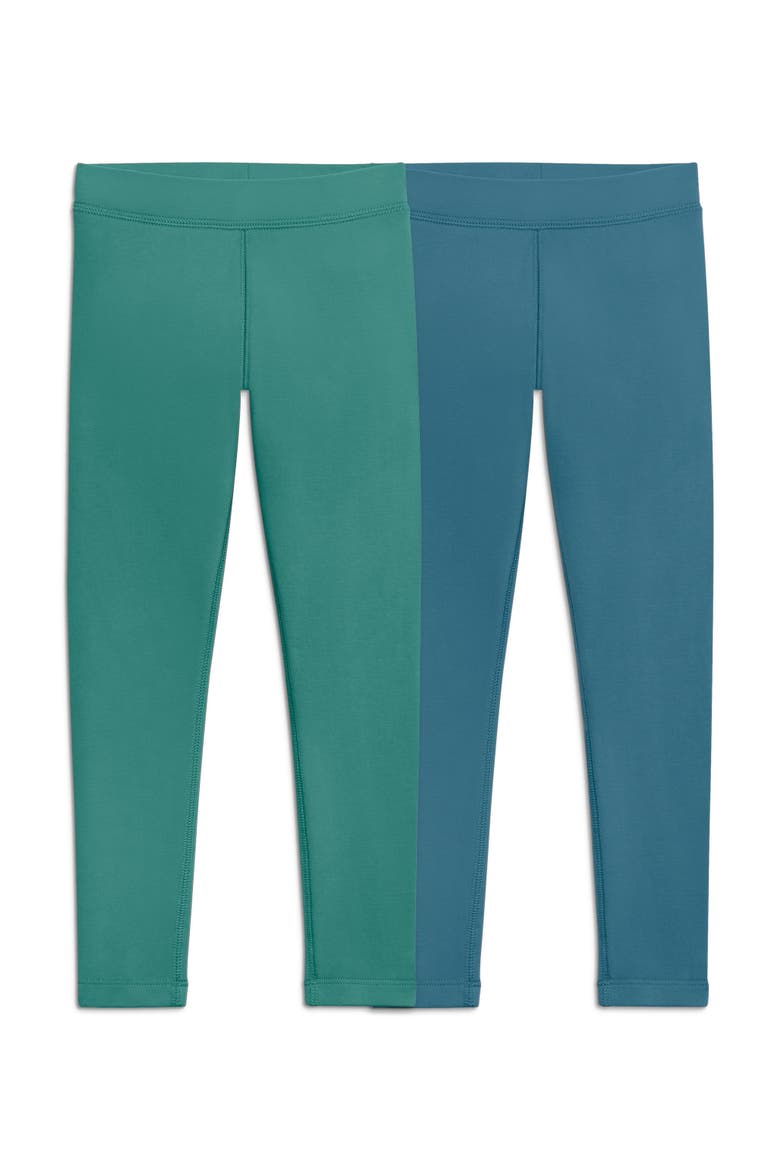 Kids French Terry Cozy Legging 2-Pack, Main, color, Sunwashed Teal/Slate Blue
