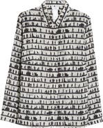 Akris punto People Print Silk Crêpe de Chine Button-Up Shirt