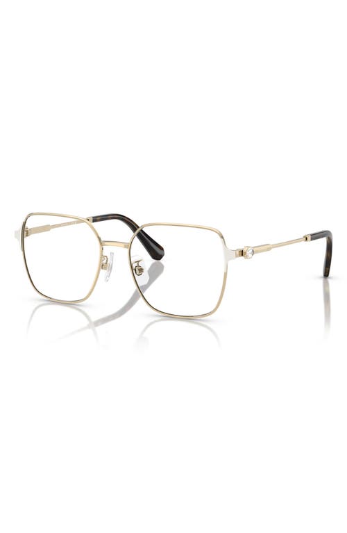 Swarovski 53mm Square Optical Glasses In Pale Gold