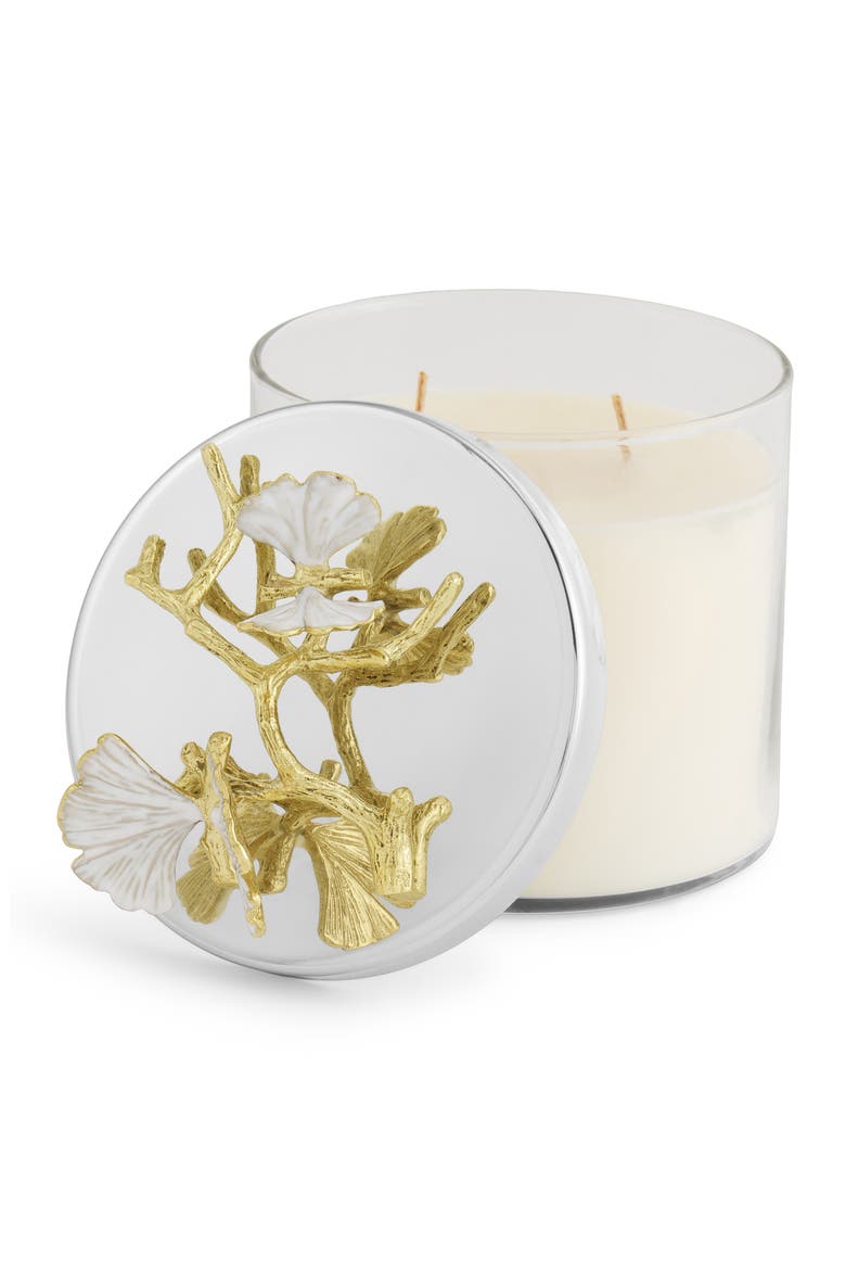Butterfly Gingko Scented Candle, Main, color, GOLD/ SILVER