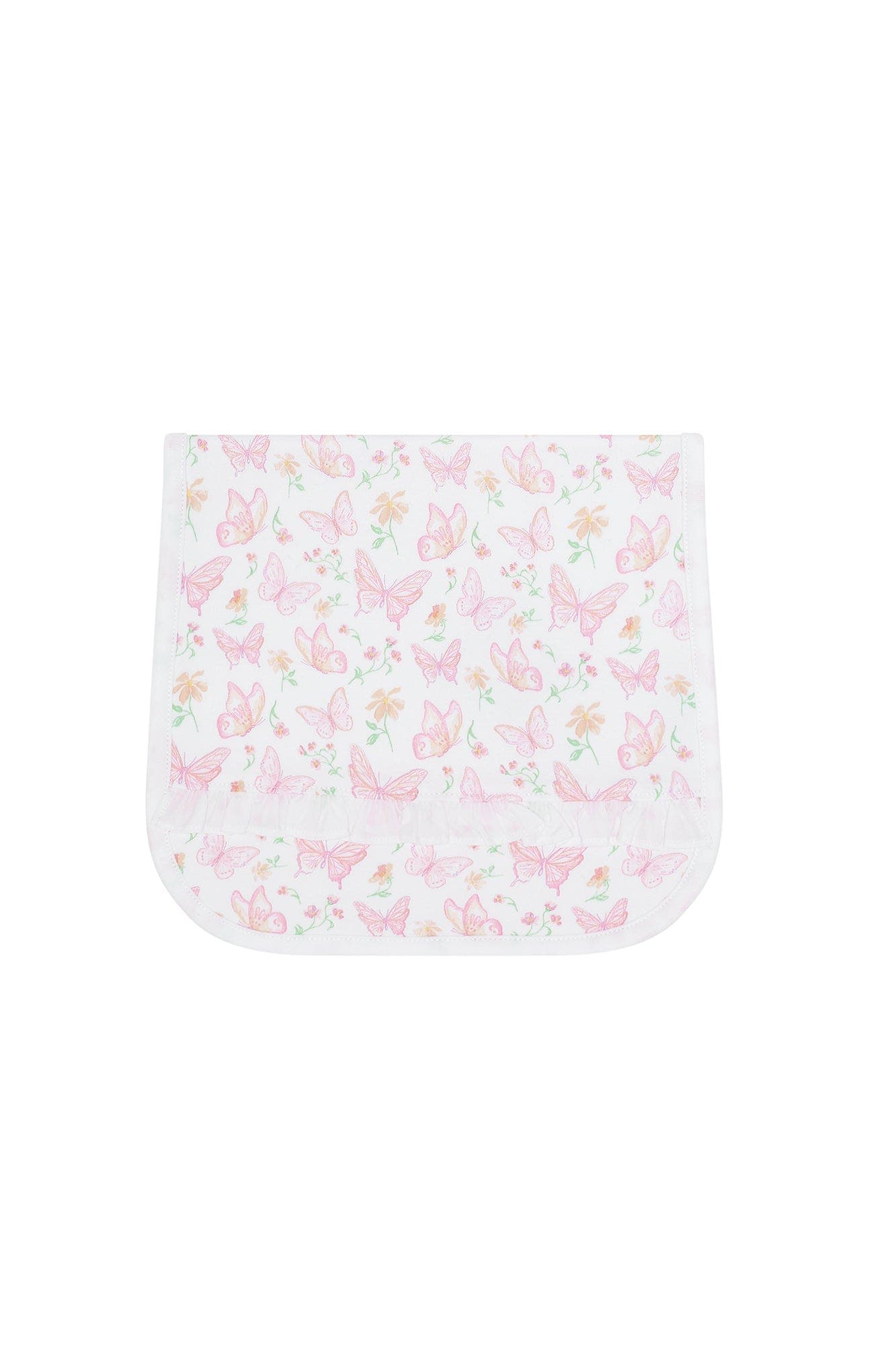 Nellapima Baby Girl Cotton Ruffle Burp Cloth in Butterflies 