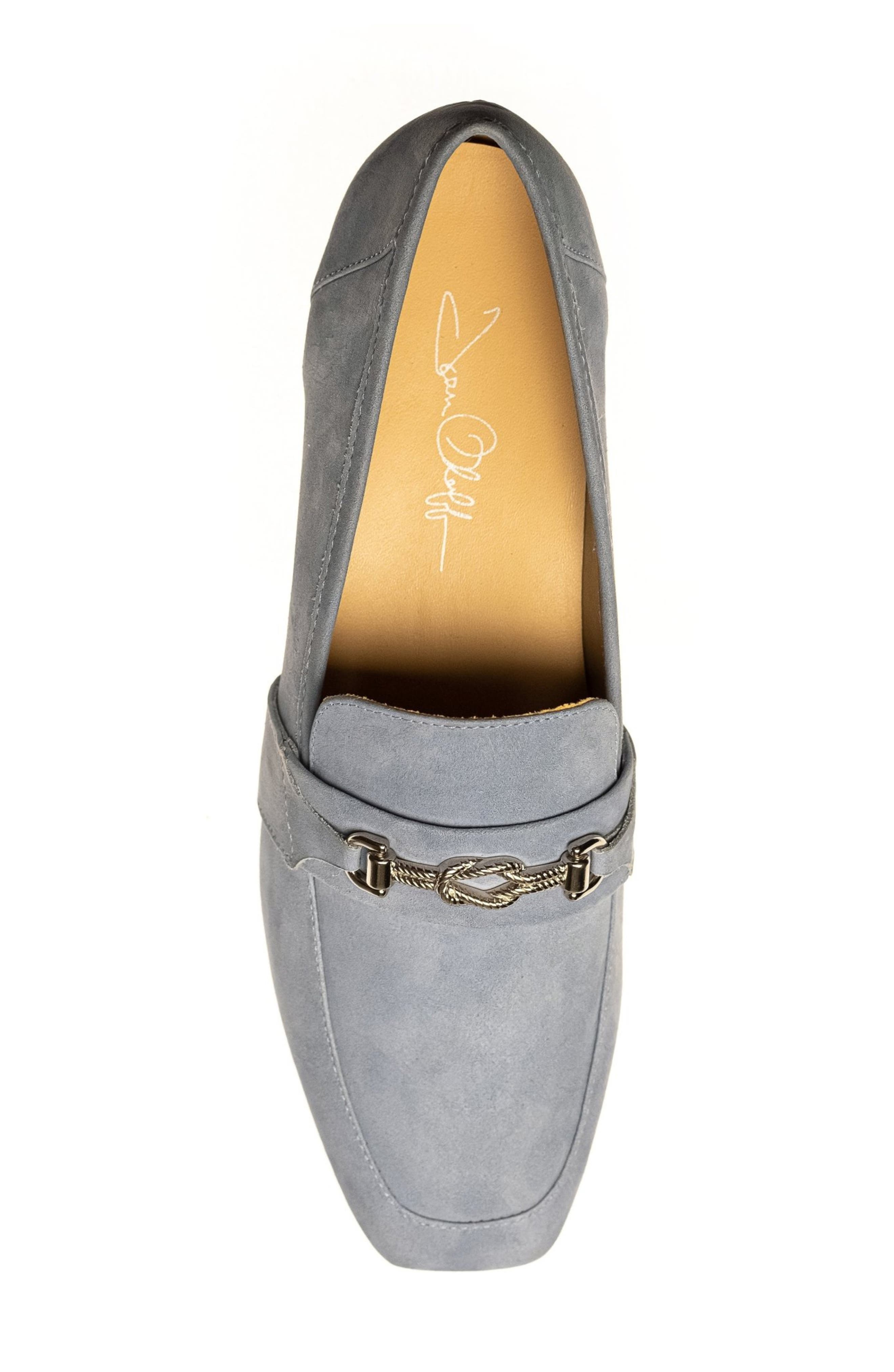 Joan Oloff Adonis Rope Bit Heeled Loafer, Alternate, color, Blue Nubuck
