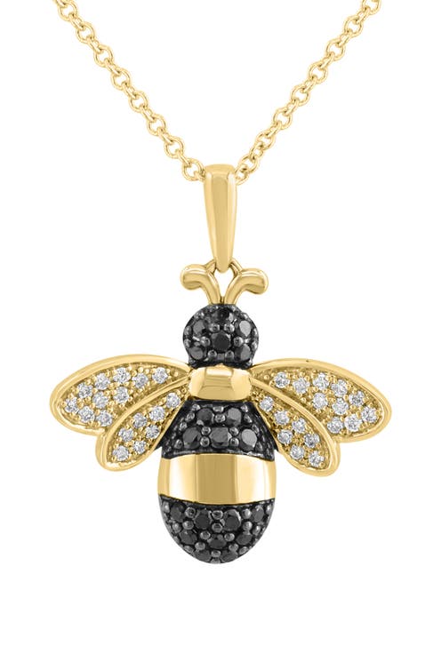 14K Yellow Gold Diamond Honeybee Pendant