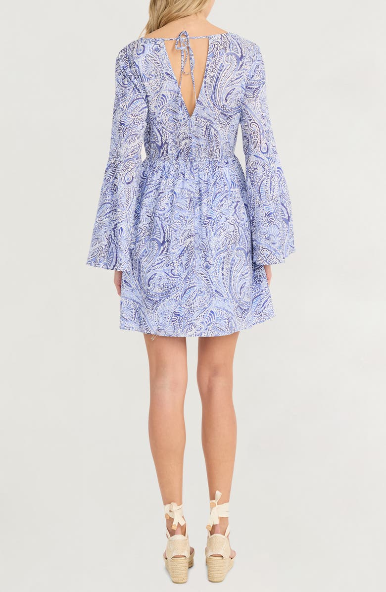 The Good Journey Long Sleeve Minidress, Alternate, color, Soft White/ Indigo