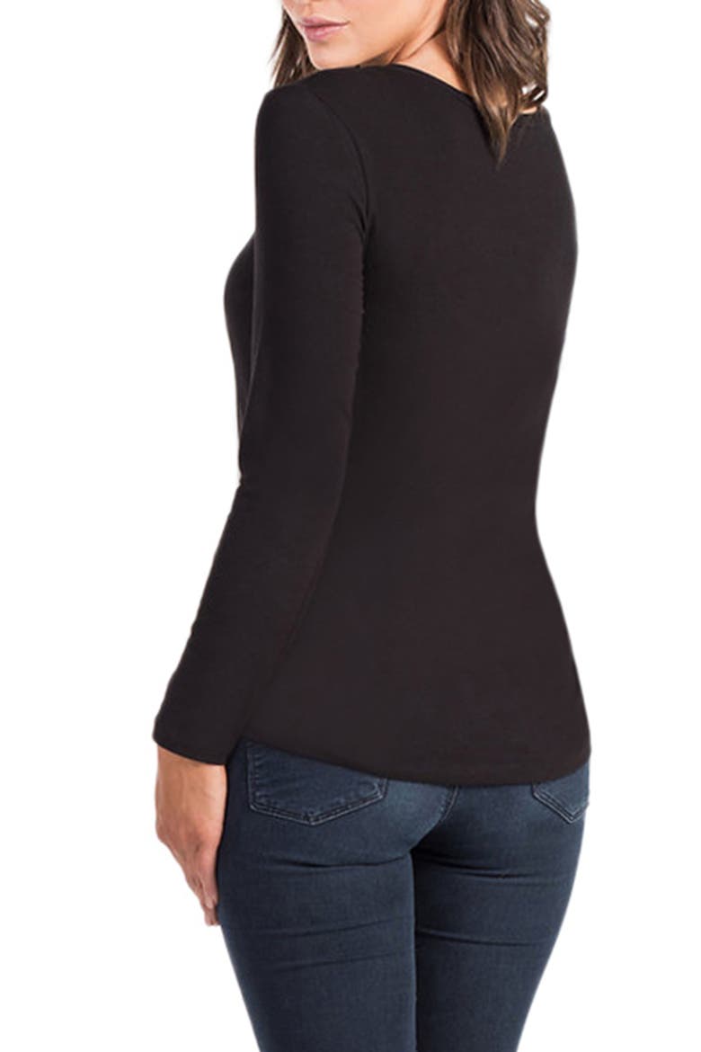 Avery Scoop Neck Maternity/Nursing Tee, Alternate, color, BLACK
