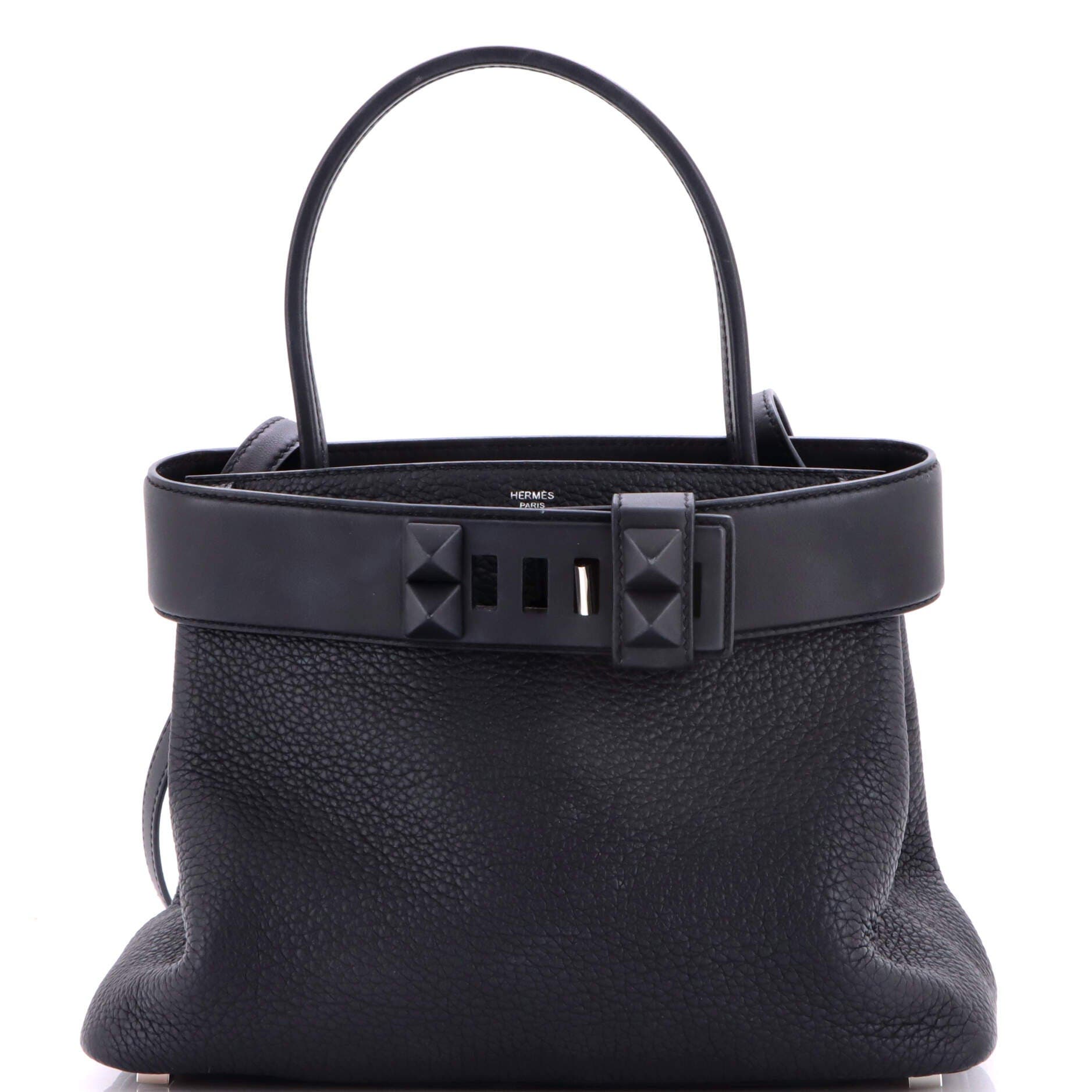 Pre-Owned Hermes Medor Handbag Togo, Main, color, Noir