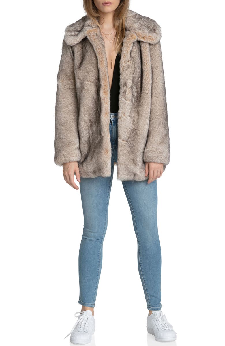 Avec Les Filles Faux Fur Swing Coat, Alternate, color, 