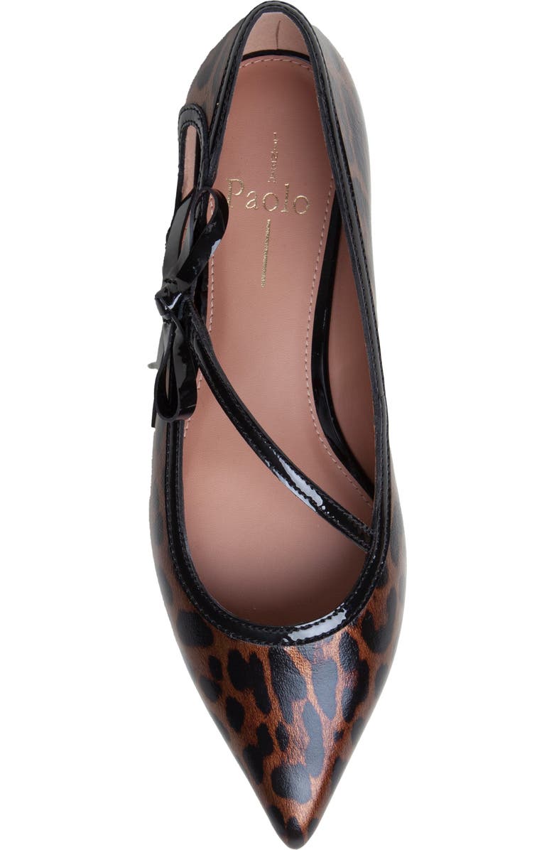 Linea Paolo Nuri Bow Pointed Toe Patent Flat, Alternate, color, Brown/ Black