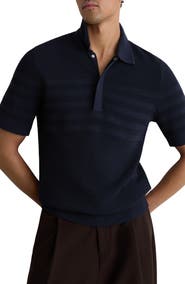 Reiss Falklands Half Zip Textured Knit Polo Sweater