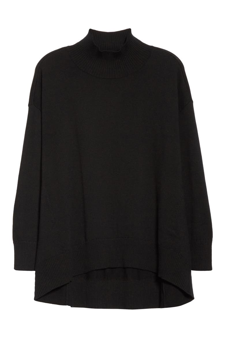 Oversize Mock Neck Sweater, Alternate, color, DNUBLACK