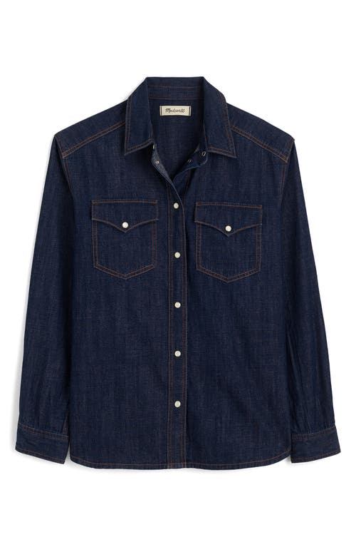 Madewell Denim Oversized Western Shirt Rinse Wash In Blue
