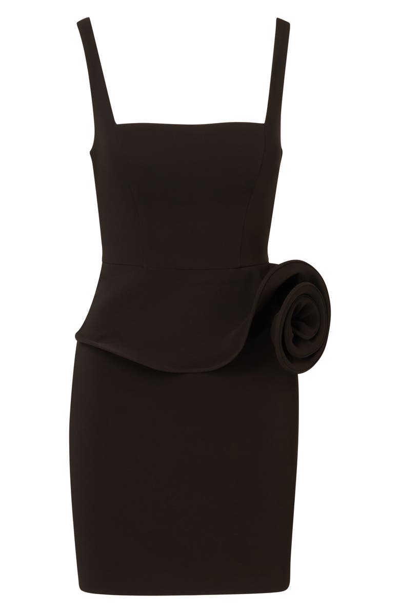 Adrianna Papell Stretch Crepe Minidress, Alternate, color, Black