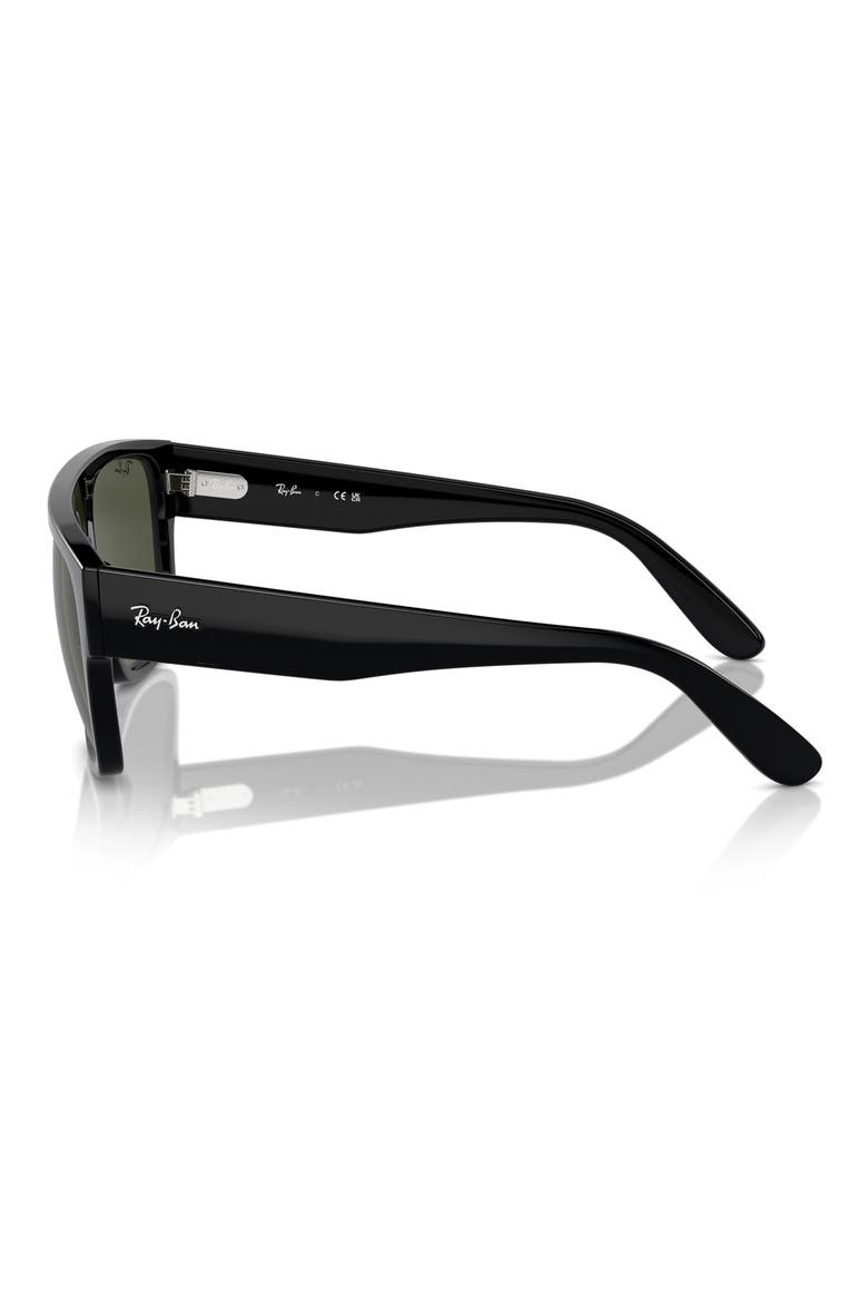 57mm Square Sunglasses, Alternate, color, BLACK