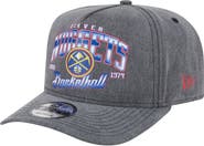 New Era Men's New Era  Charcoal Denver Nuggets Throwback Washed Pre-Curved 9FIFTY Snapback Hat