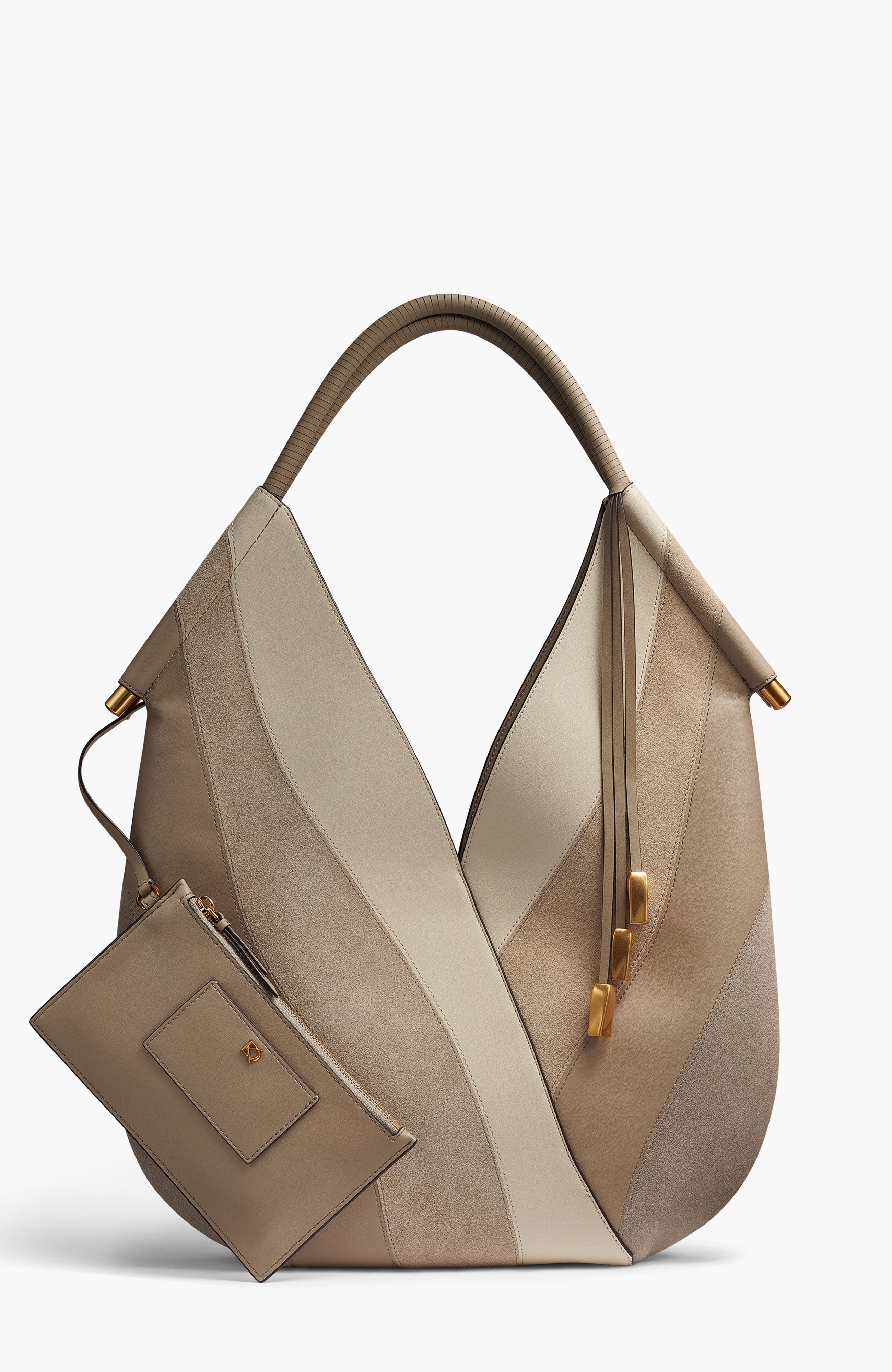 Donna Karan New York Baldwin Curve Pieced Large Shoulder, Main, color, Neutral Multi