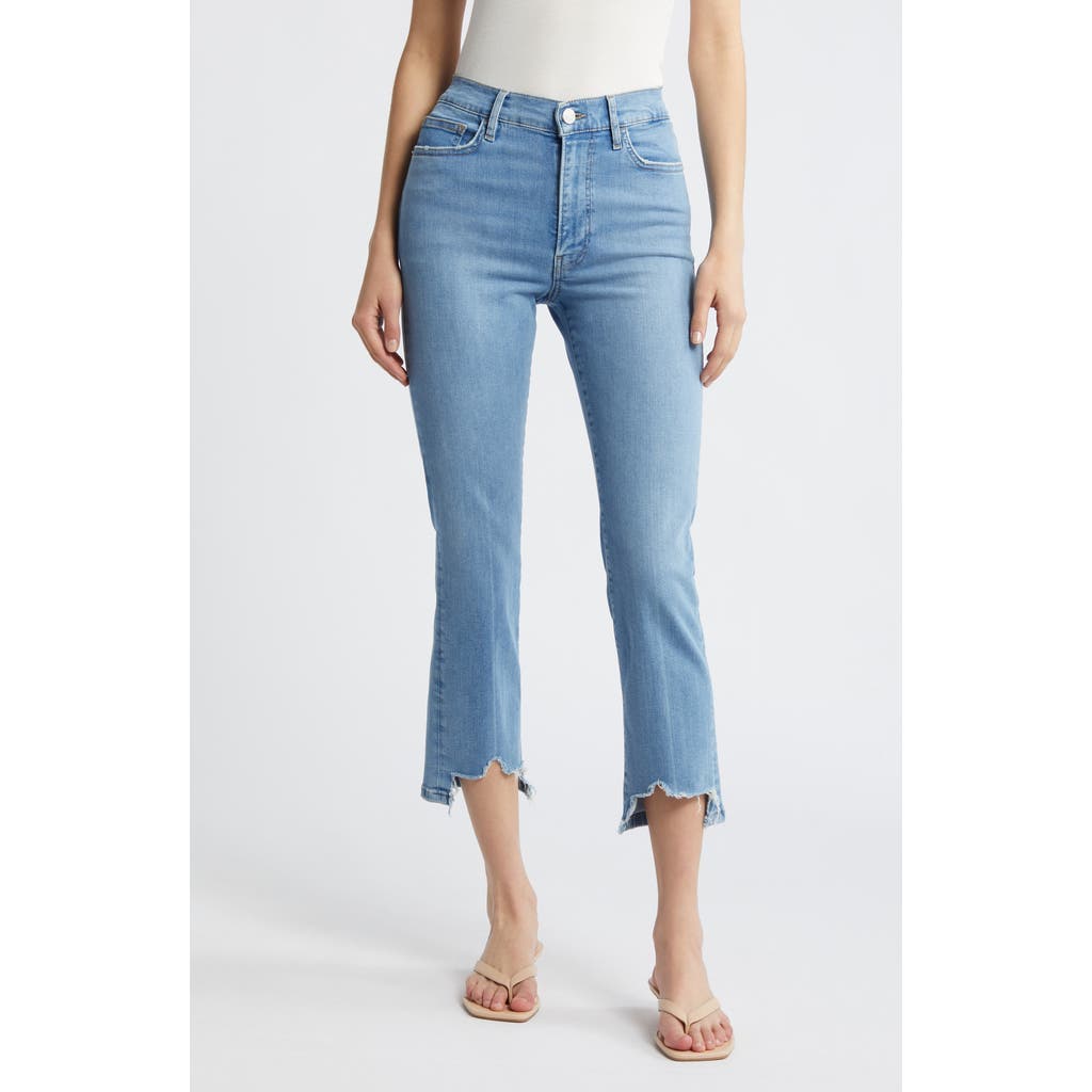 Frame Le High Raw Step Hem Straight Leg Jeans In Clearwater Modern Chew