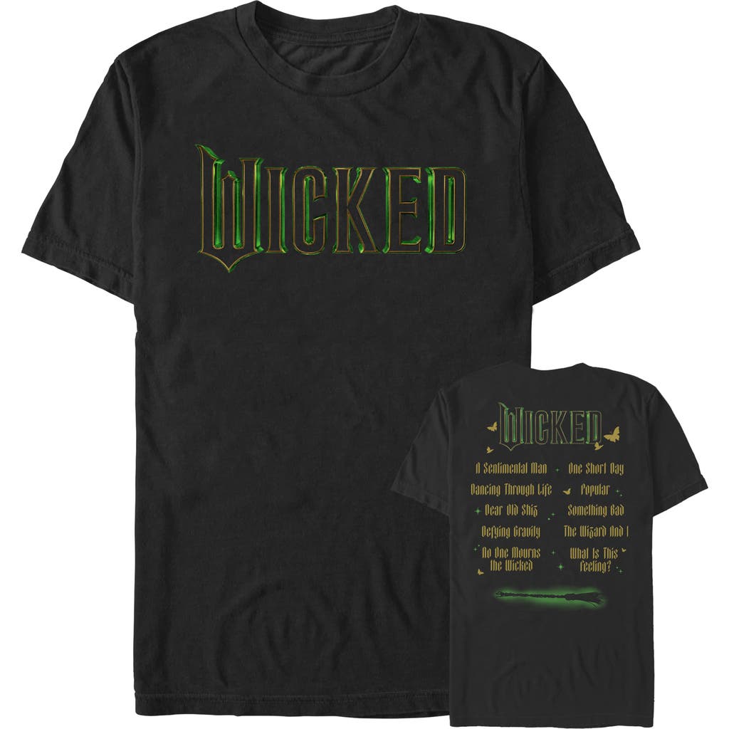 Men's Wicked Official Logo  Graphic T-Shirt in Black Song List  product