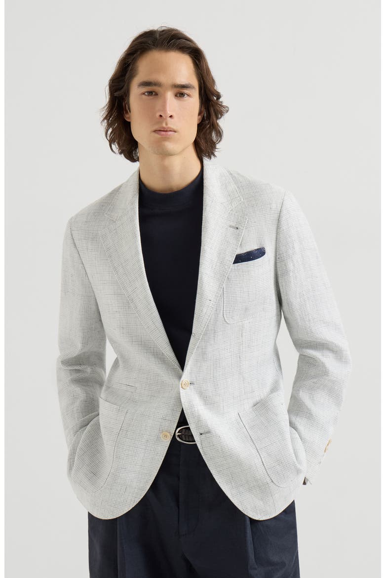 Houndstooth deconstructed blazer, Main, color, Pearl Grey