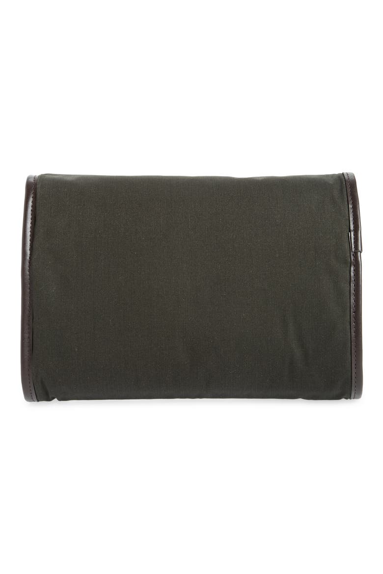 Waxed Cotton Hanging Washbag, Alternate, color, OLIVE