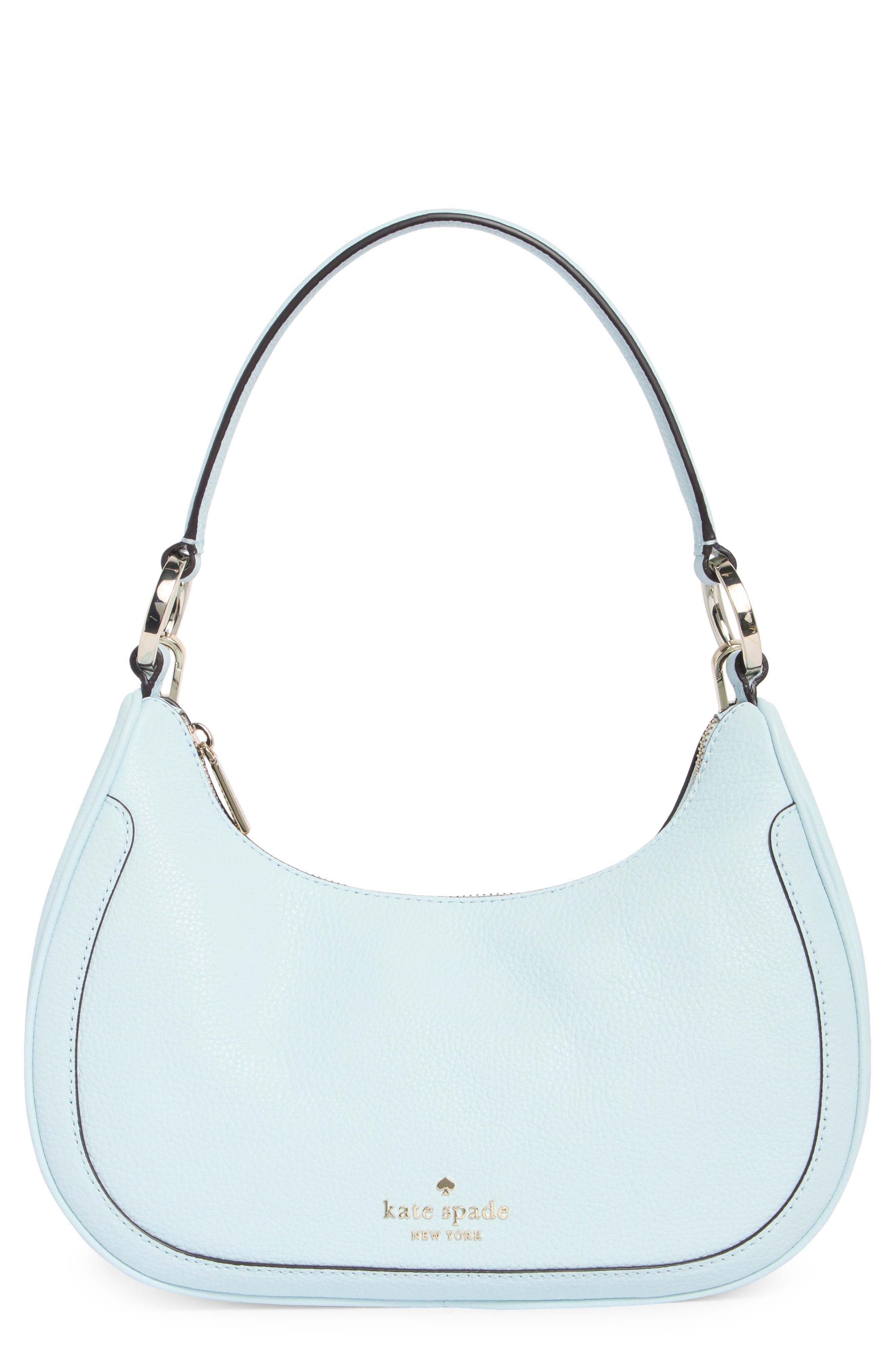 Leila Pebbled Leather Shoulder Bag, Main, color, CRISP SKY