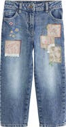 NEXT Kids' Patchwork Embroidery Straight Leg Jeans