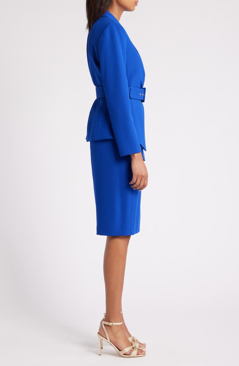 Tahari ASL Nested Belted Jacket and Skirt, Alternate, color, Cobalt