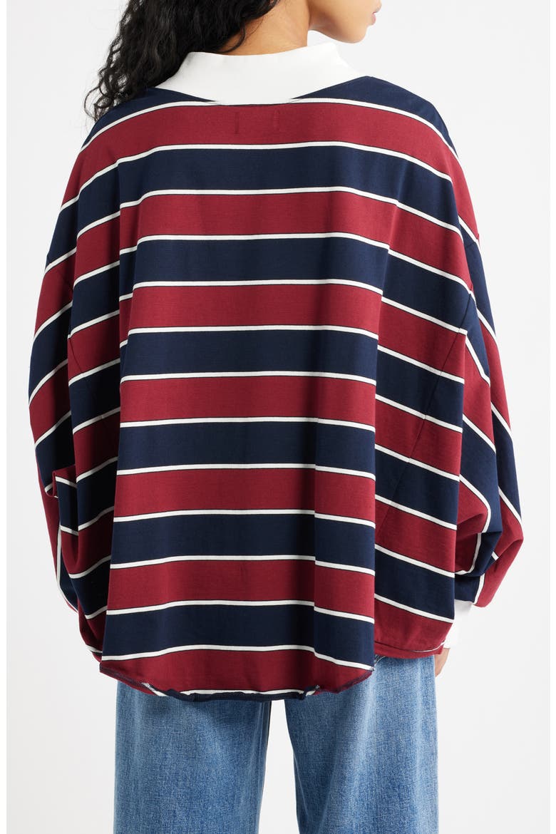 College Dropout Oversize Stripe Logo Sweatshirt, Alternate, color, WINE