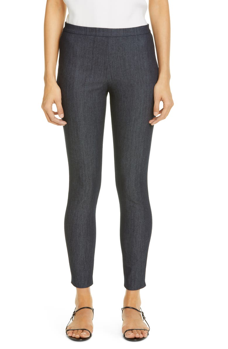 St. John Collection Lightweight Denim Skinny Pull-On Pants, Main, color, 