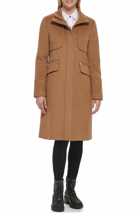 KARL LAGERFELD PARIS Officer Wool Blend Coat