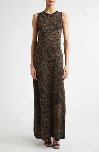 Metallic Paisley Knit Dress