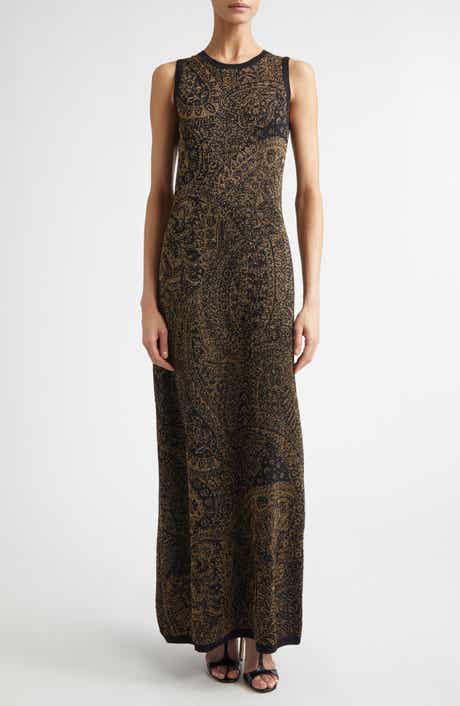 Metallic Paisley Knit Dress
