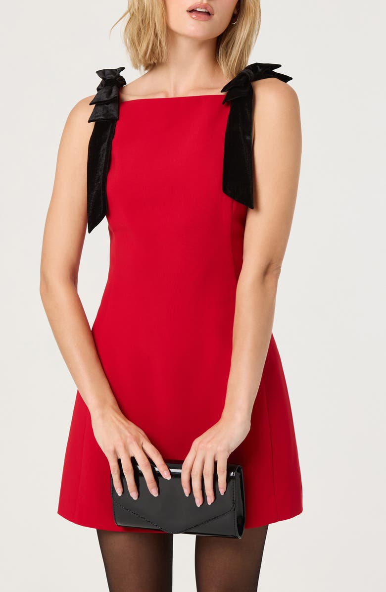 ASTR the Label Ambria Bow Minidress, Alternate, color, Red