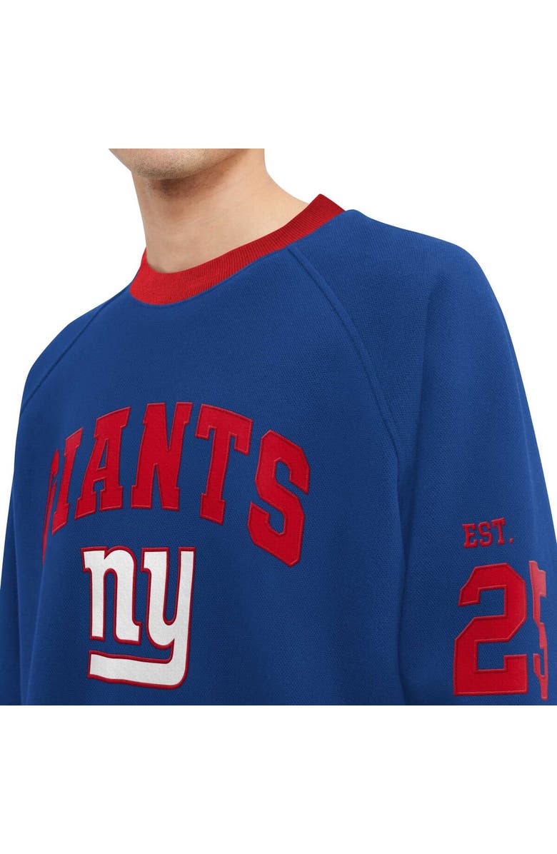 Tommy Hilfiger Men's Tommy Hilfiger Royal New York Giants Reese Raglan Tri-Blend Pullover Sweatshirt, Alternate, color, Royal