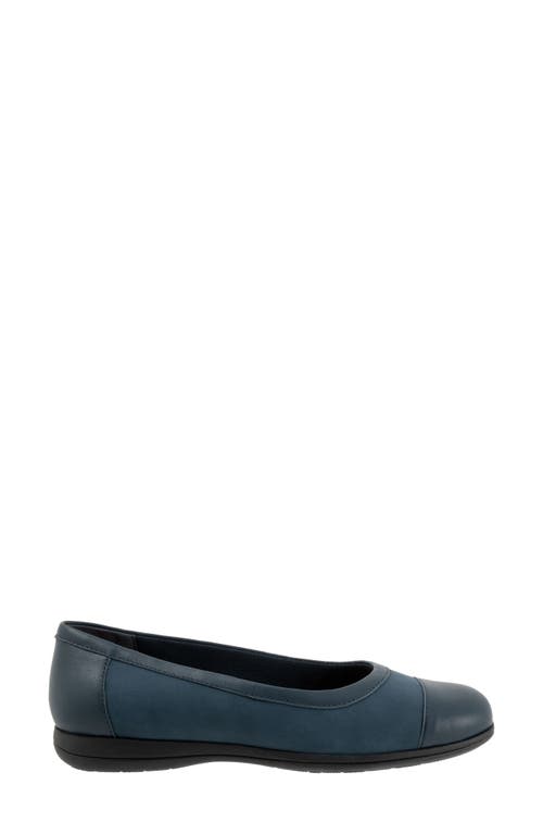 Trotters Delmara Cap Toe Slip-on In Navy Nubuck