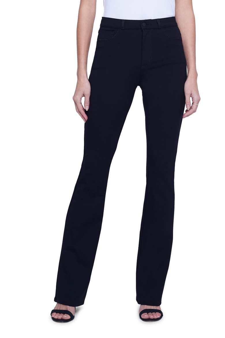 Selma Sleek High Waist Bootcut Jeans, Main, color, BLACK