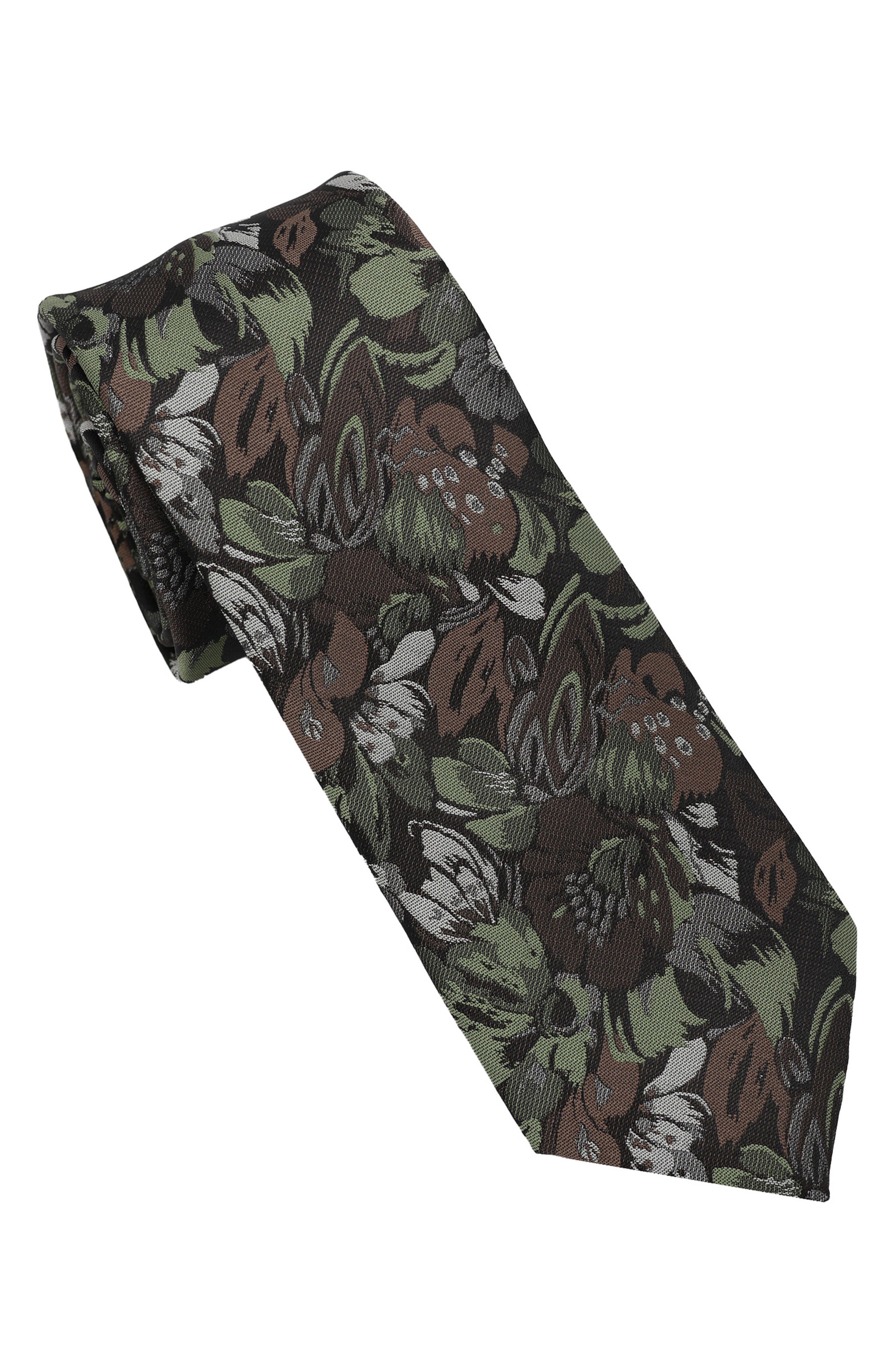 Ben Sherman Abstract Floral Jacquard Slim Tie