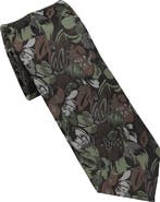 Ben Sherman Abstract Floral Jacquard Slim Tie