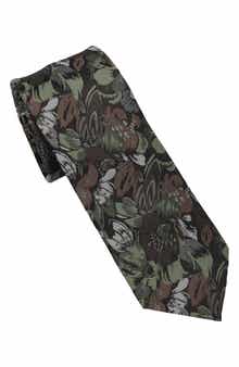 Ben Sherman Abstract Floral Jacquard Slim Tie