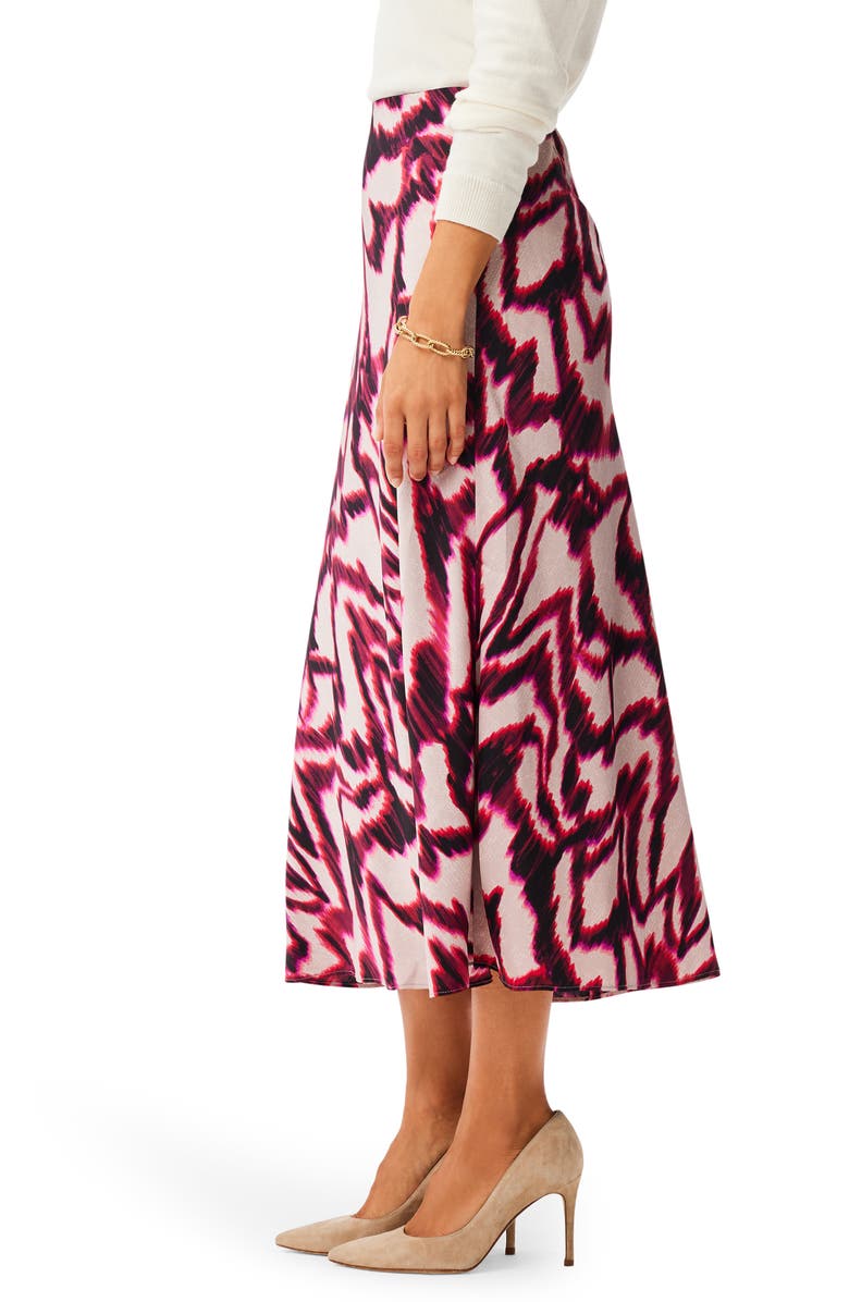 NIC+ZOE Blurred Ikat Midi Skirt, Alternate, color, Pink Multi
