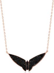 SUZY LEVIAN Black Cubic Zirconia Bat Pendant Necklace