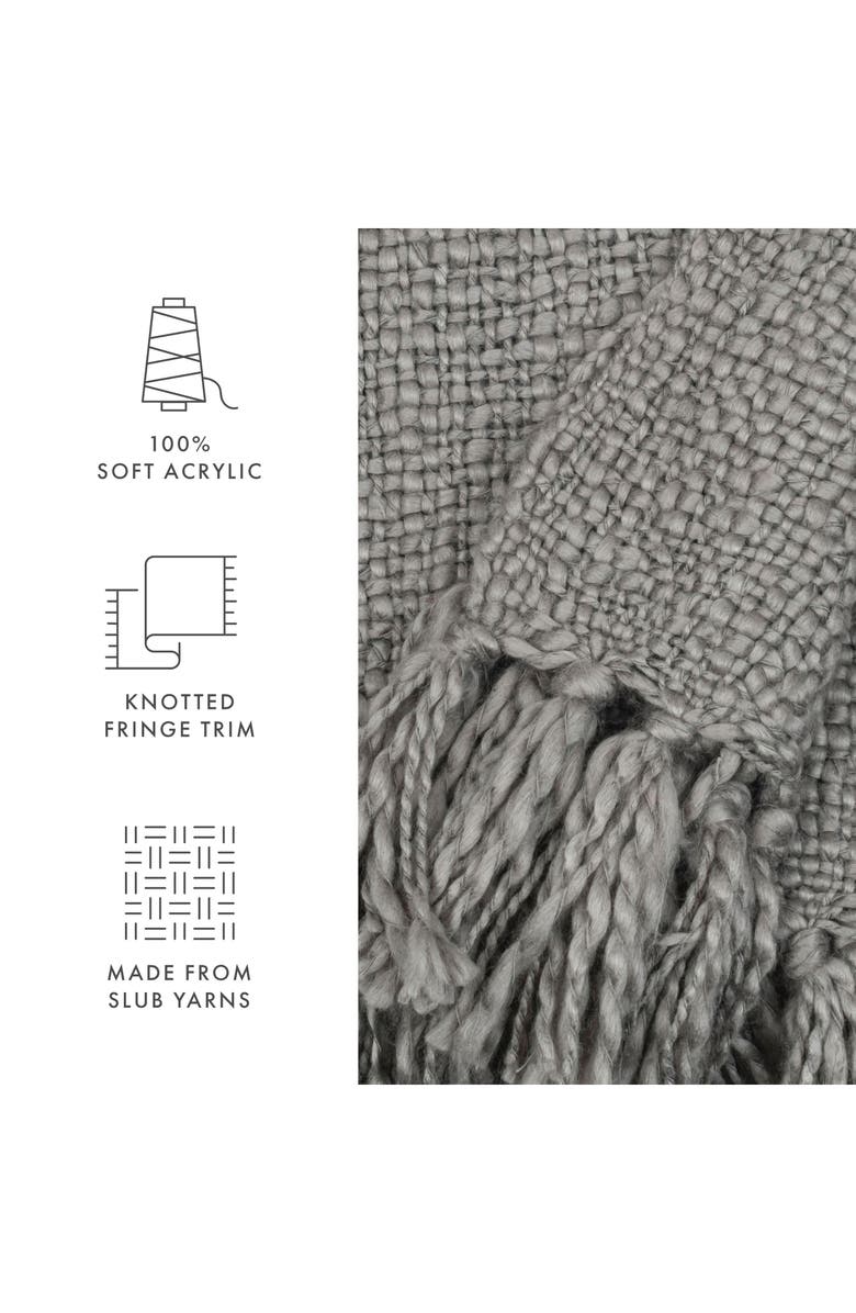 HOMESPUN Slub-Yarn Throw Blanket, Alternate, color, Gray